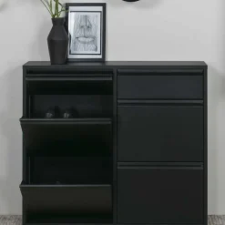 98x86x15 Schuh Stahlschrank in Schwarz - Ismena