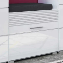 60x40x37 Schuhbank in Weiß Hochglanz - Sumatra