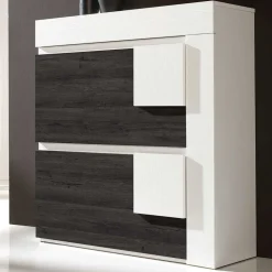 90x94x30 Schuhklapper in Weiß & Schwarzgrau - Celorma