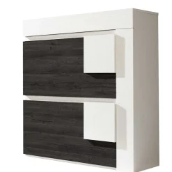 90x94x30 Schuhklapper in Weiß & Schwarzgrau - Celorma