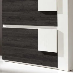 90x94x30 Schuhklapper in Weiß & Schwarzgrau - Celorma