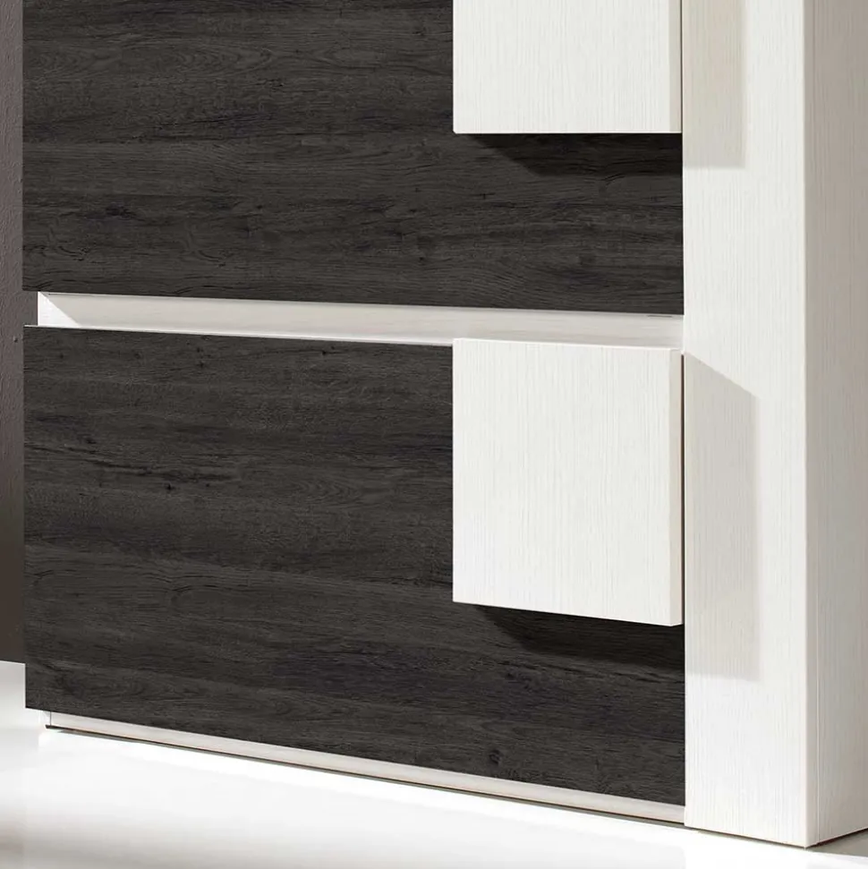 90x94x30 Schuhklapper in Weiß & Schwarzgrau - Celorma