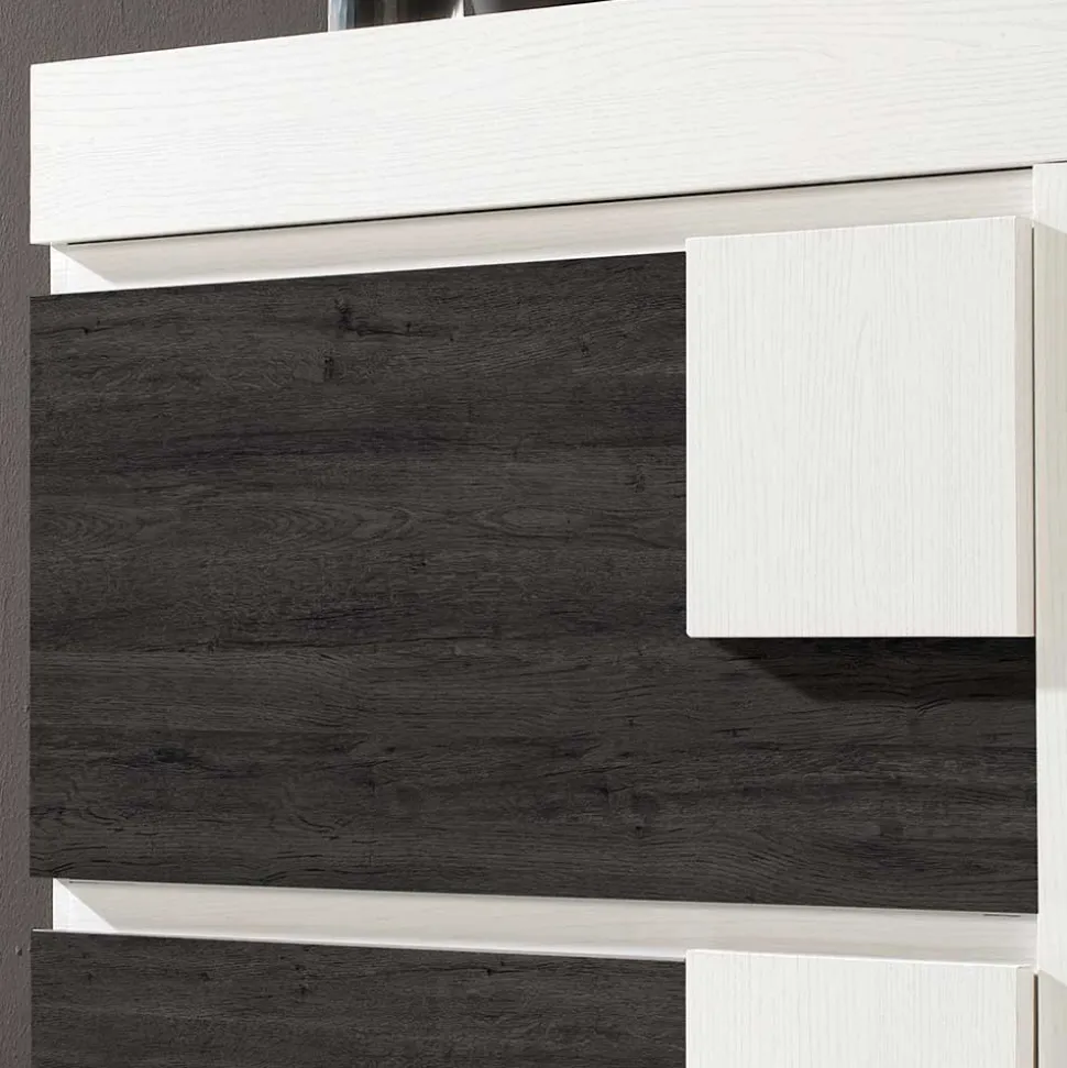 90x94x30 Schuhklapper in Weiß & Schwarzgrau - Celorma