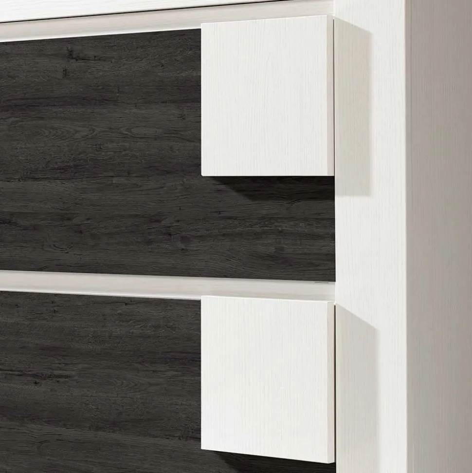 90x94x30 Schuhklapper in Weiß & Schwarzgrau - Celorma