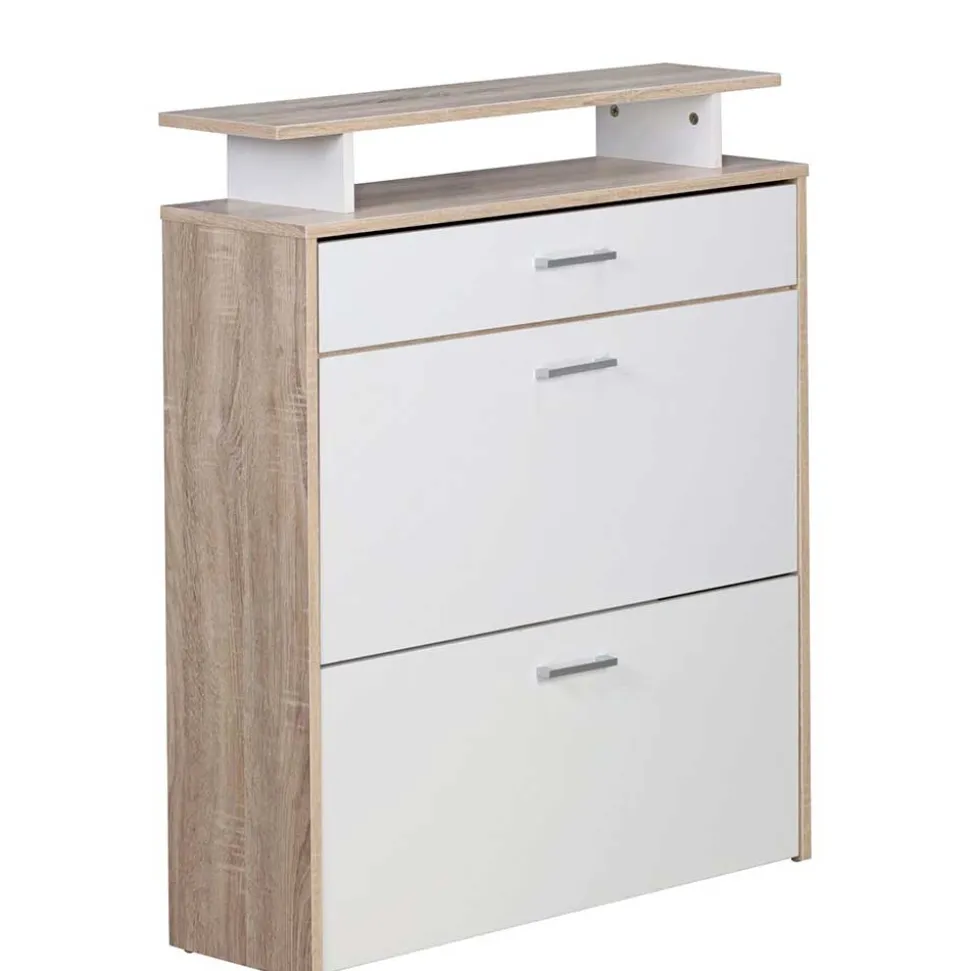 80x95x24 Schuhkommode mit zwei Klappen & Schublade - Crimera