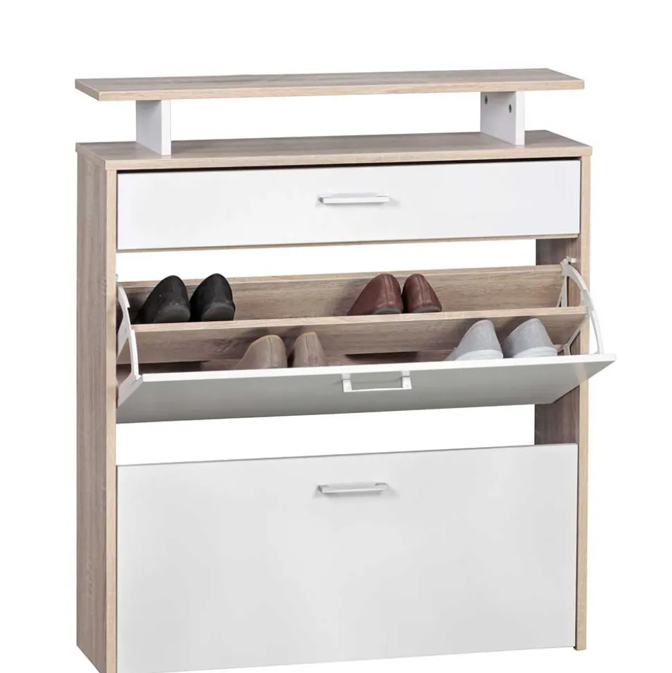 80x95x24 Schuhkommode mit zwei Klappen & Schublade - Crimera