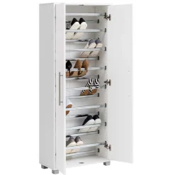 65x164x30 Schuhschrank mit Doppeltür in Weiß - Yoco