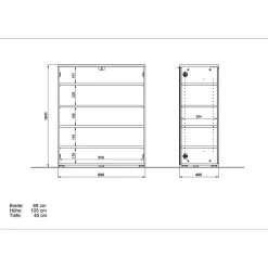 89x104x40 Schuhschrank mit Doppeltür - Reestyl