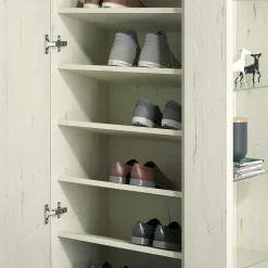 63x180x35 Schuhschrank mit Seitenregal & Spiegeltür - Bizkaia