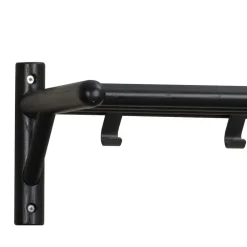 80x19x33 Schwarze Holz-Garderobe mit Ablage - Evlinu