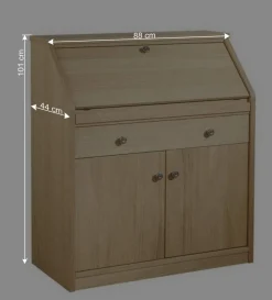 88x101x44 Sekretär mit Eiche Furnier - Bruce