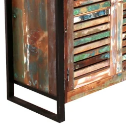 90x180x45 Shabby Chic Schrank mit 2 Lamellentüren - Vosbadus