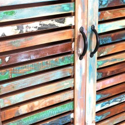 90x180x45 Shabby Chic Schrank mit 2 Lamellentüren - Vosbadus