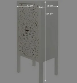 50x121x36 Shabby Chic Schrank mit Ornament Muster - Acacio