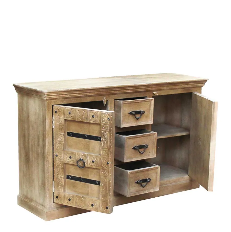 150x90x45 Shabby Chic Sideboard in Grey Wash - Abid