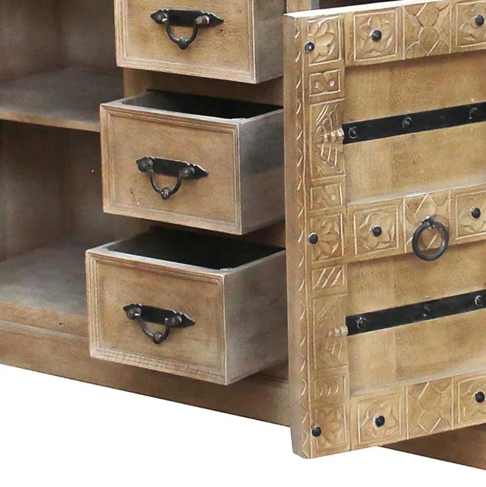 150x90x45 Shabby Chic Sideboard in Grey Wash - Abid