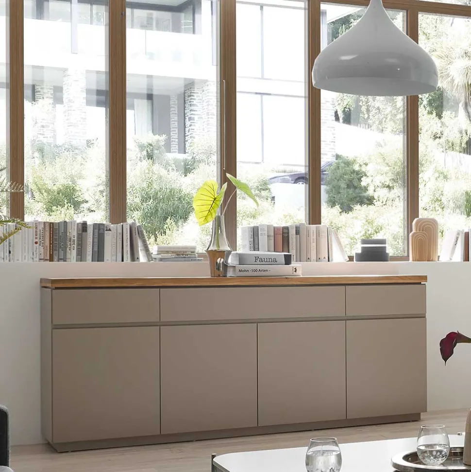 200x86x40 Sideboard Anrichte in Taupe & Akazie - Anja