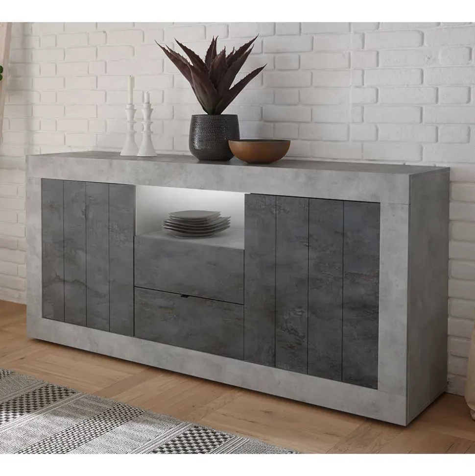 184x86x43 Sideboard in Grau zweifarbig - Faith