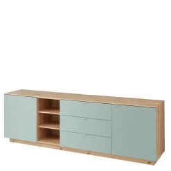 240x77x44 Sideboard in Graugrün und Wildeiche - Yoan