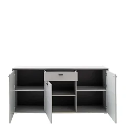 183x89x44 Sideboard in Weiß mit Schwarzgrau - Loazin