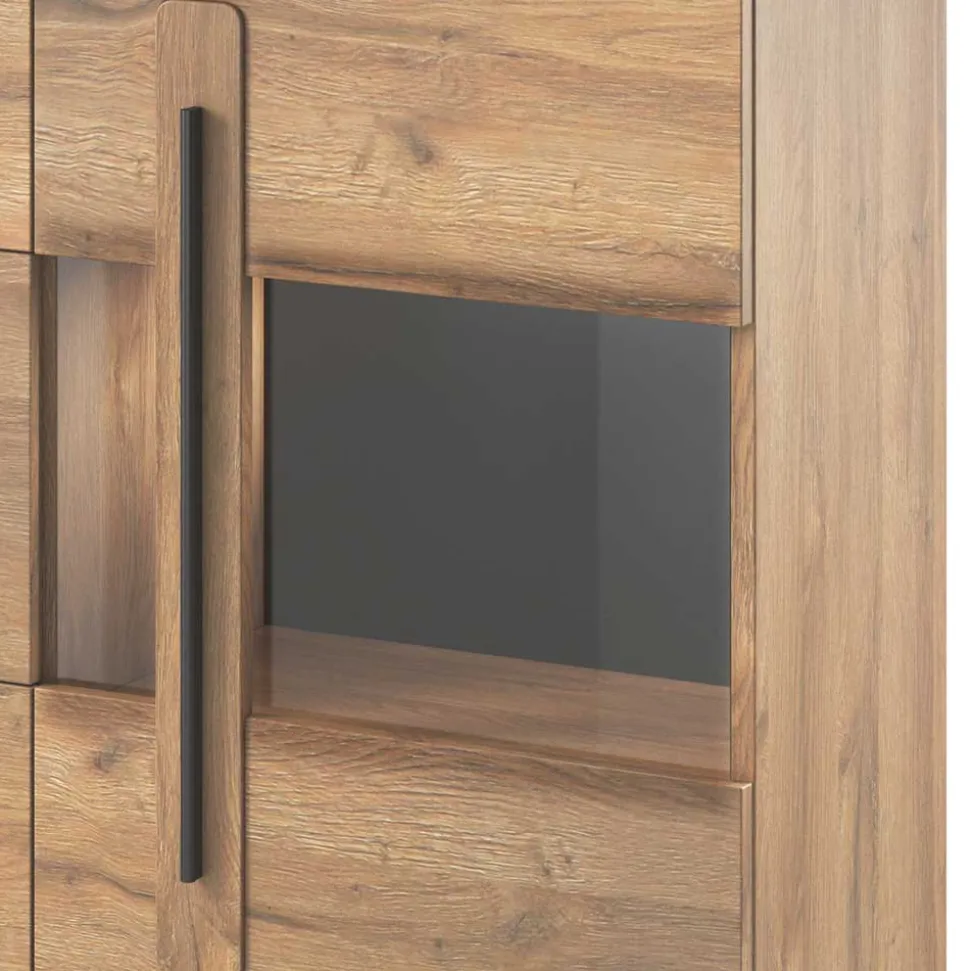 180x86x39 Sideboard mit Glaseinsätzen in Eiche NB - Aberdeen