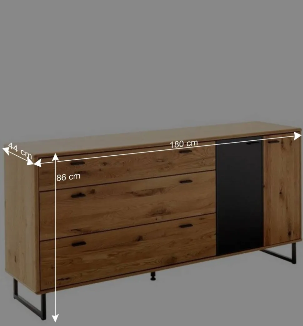 180x86x44 Sideboard mit Metall Bügelgestell - Flacona