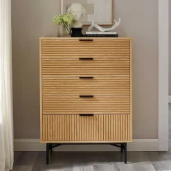 80x113x40 Skandi Hochkommode in Eiche - Piassona