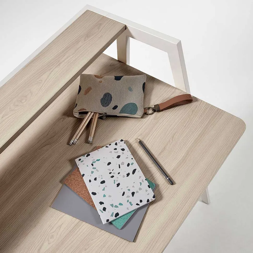 115x91x60 Skandi Schreibtisch mit Aufsatz - Shining