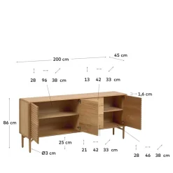 200x86x45 Skandi Sideboard in Eiche - Grover