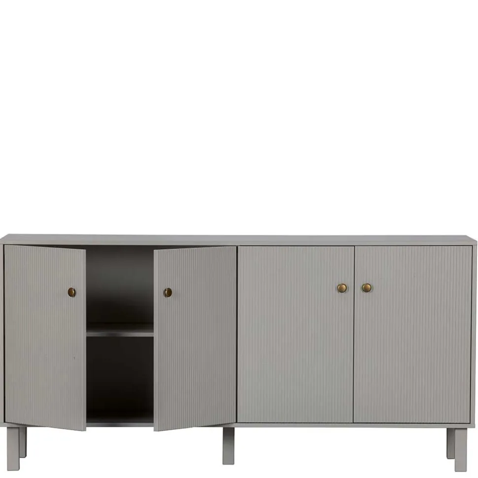 160x78x46 Skandi Sideboard 4-türig in Grau - Huvina