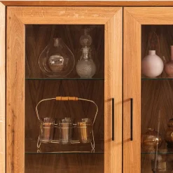 97x125x45 Skandi Vitrine mit vier Schubladen - Kerfa