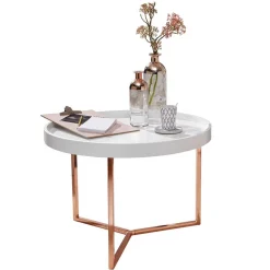 59x42x59 Sofatisch in Weiß & Kupfer - Mamoud