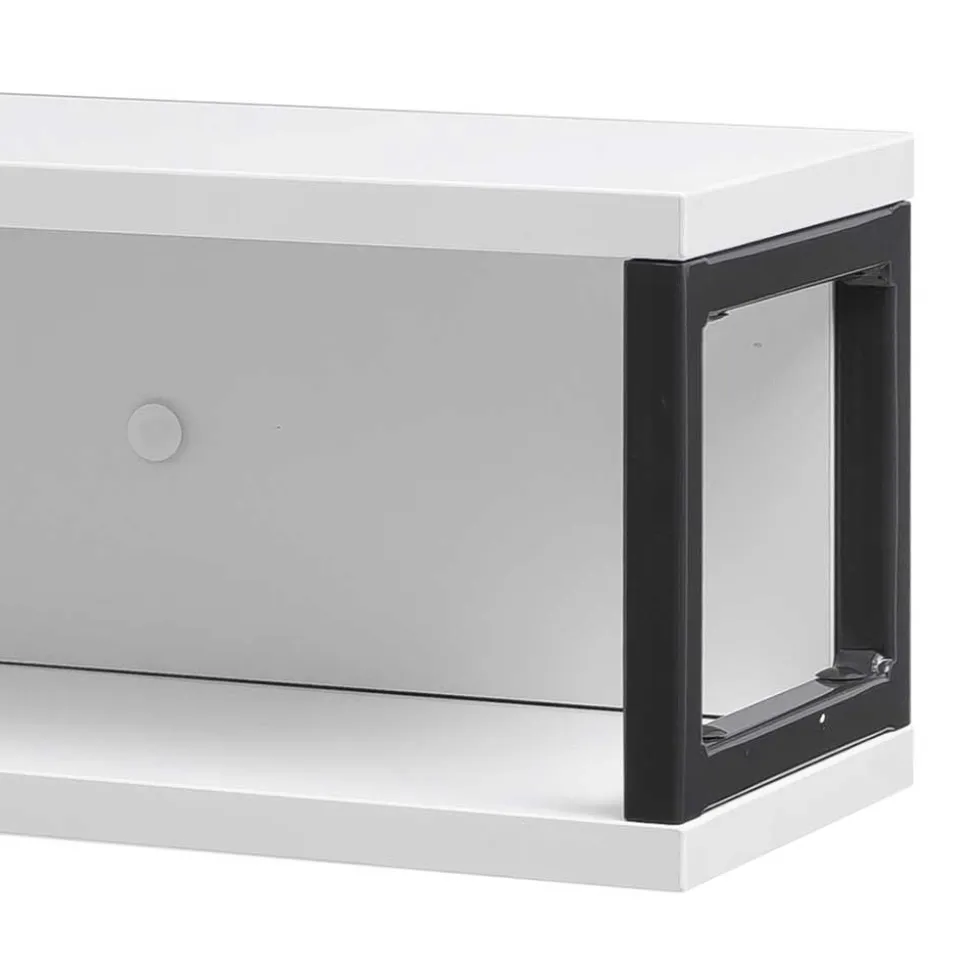 70x17x17 Stahl Wandregal in Weiß & Grau - Ismilav