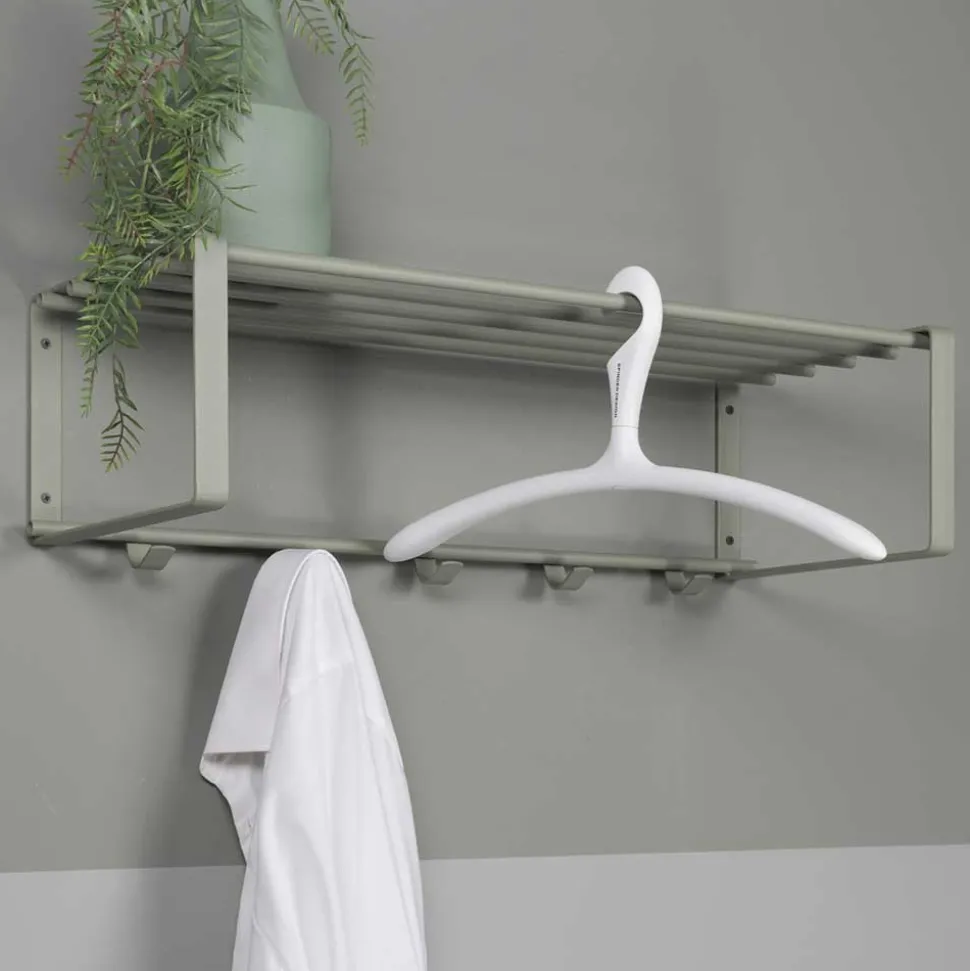 70x19x29 Stahlgarderobe in Graugrün lackiert - Itulian