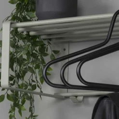 70x19x29 Stahlgarderobe in Graugrün lackiert - Itulian