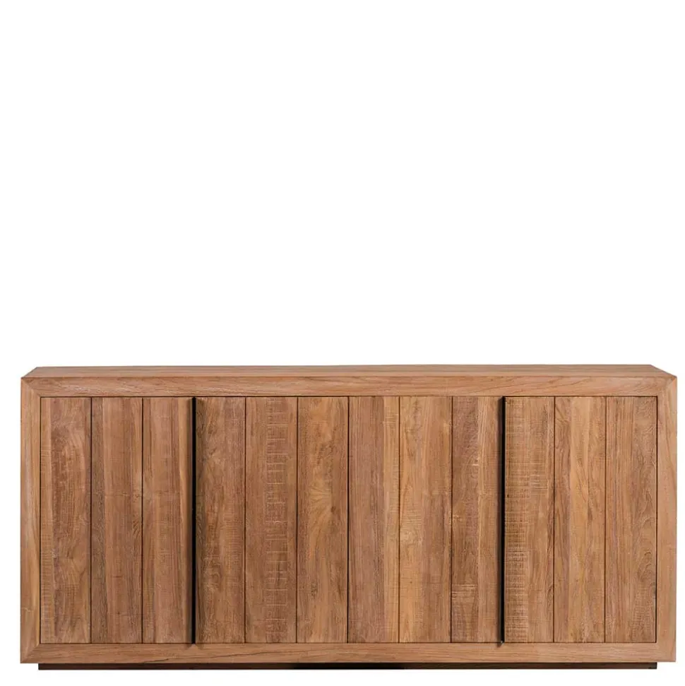 200x90x50 Teak Sideboard in Natur & Schwarz - Myons