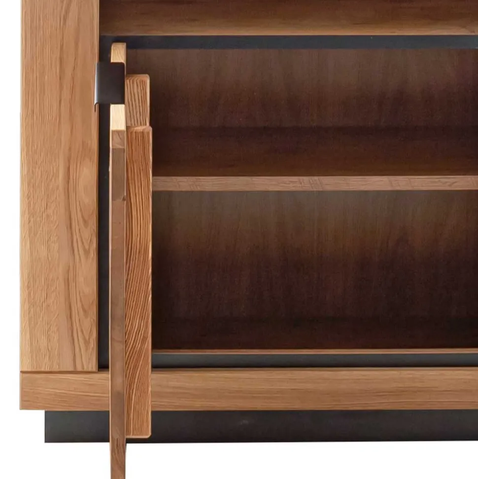 72x142x40 Teilmassives Regal mit drei Fächern & Tür - Vlacoma