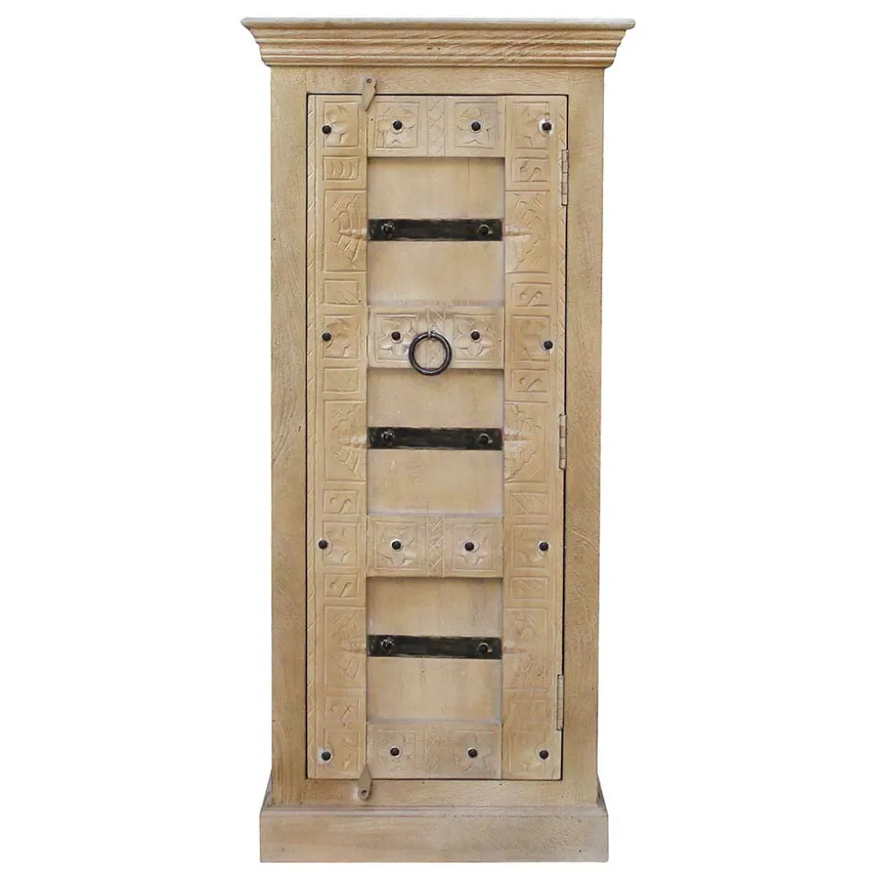 55x120x45 1-türige Hochkommode im Shabby Chic - Abid