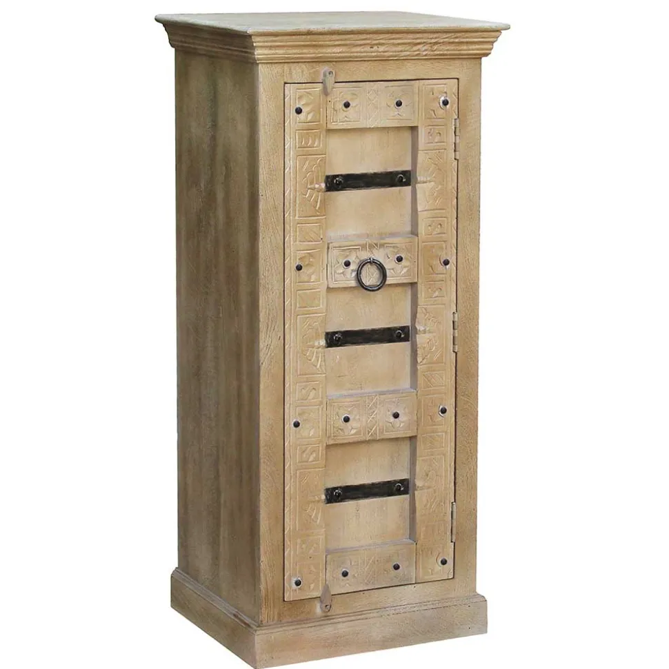 55x120x45 1-türige Hochkommode im Shabby Chic - Abid