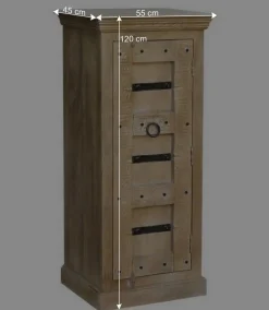 55x120x45 1-türige Hochkommode im Shabby Chic - Abid