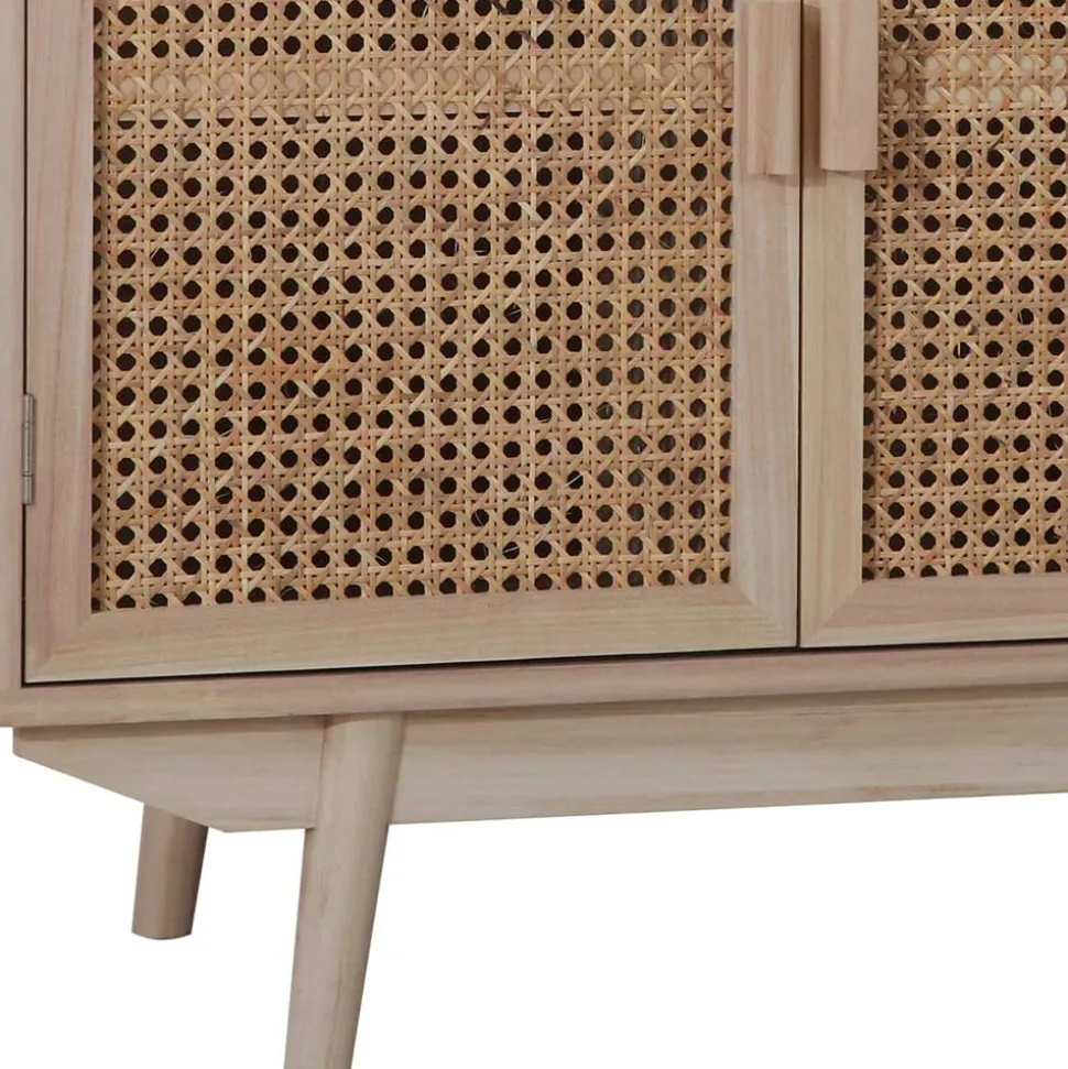 100x65x36 2-türige Kommode mit drei offenen Fächern - Oncinasa