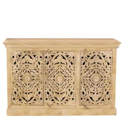 140x90x40 3-türige Kommode mit Schnitzerei - Runiasa