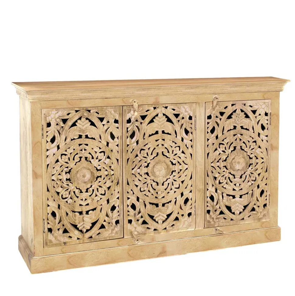 140x90x40 3-türige Kommode mit Schnitzerei - Runiasa