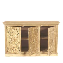 140x90x40 3-türige Kommode mit Schnitzerei - Runiasa