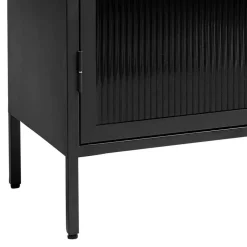 110x140x40 2-türige Metallvitrine in Schwarz - Gulliver