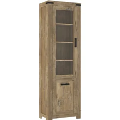 65x200x40 2-türige Vitrine in Eiche Dunkel - Fanos