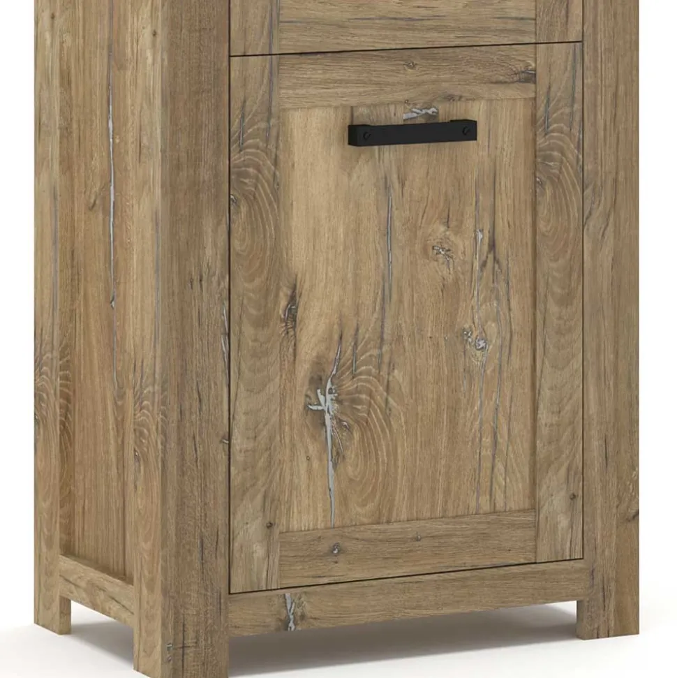 65x200x40 2-türige Vitrine in Eiche Dunkel - Fanos