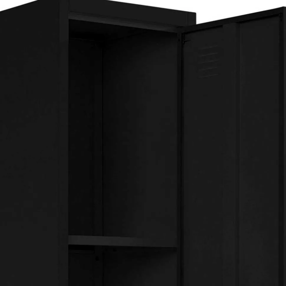 38x180x38 1-türiger Metallspind in Schwarz - Trio