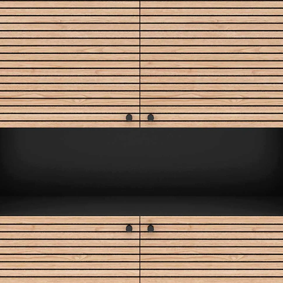 100x155x40 4-türiges Highboard mit offenem Fach - Varaba