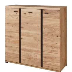 123x121x42 3-türiges Highboard teilmassiv - Latenda